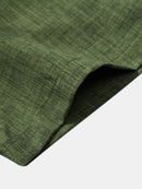 Short Sleeve Stand Collar Shirt & Straight Leg Linen Pants