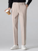 Rhombus Textured Zip Up Knitted Polo Shirt & Slim Fit Tapered Trousers