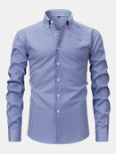 Long Sleeve Stripe Button Up Shirt & Slim Fit Tapered Trousers