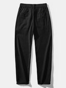 Muscle Fit Ribbed Stand Collar Shirt & Elastic Waist Straight Leg Trousers