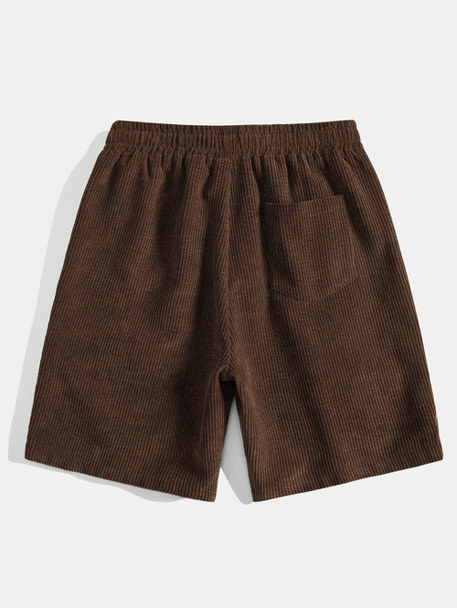 Monaco Slogan Print Drop Shoulder Oversize T-Shirt & Drawstring Corduroy Shorts