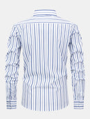 Long Sleeve Stripe Button Up Shirt & Slim Fit Tapered Trousers