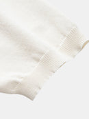 Stripe Geometric Jacquard Knitted Polo Shirt & Slim Fit Tapered Trousers