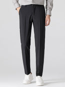 Wave Jacquard Knit V Neck Polo Shirt & Slim Fit Tapered Trousers