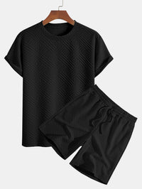 Striped Jacquard T-Shirt & Shorts Set