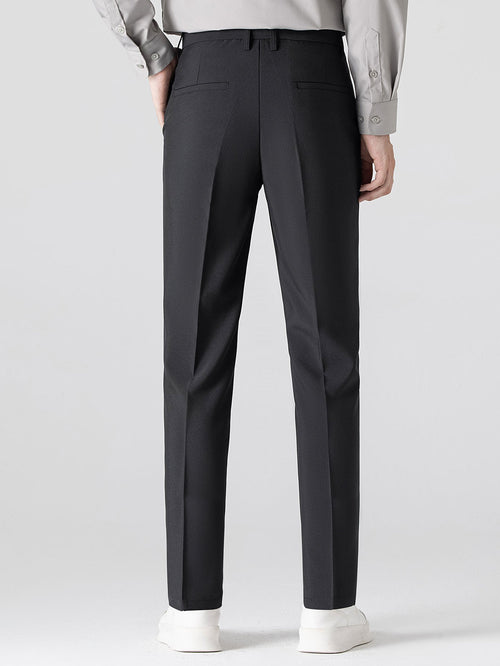 Rhombus Textured Zip Up Knitted Polo Shirt & Slim Fit Tapered Trousers