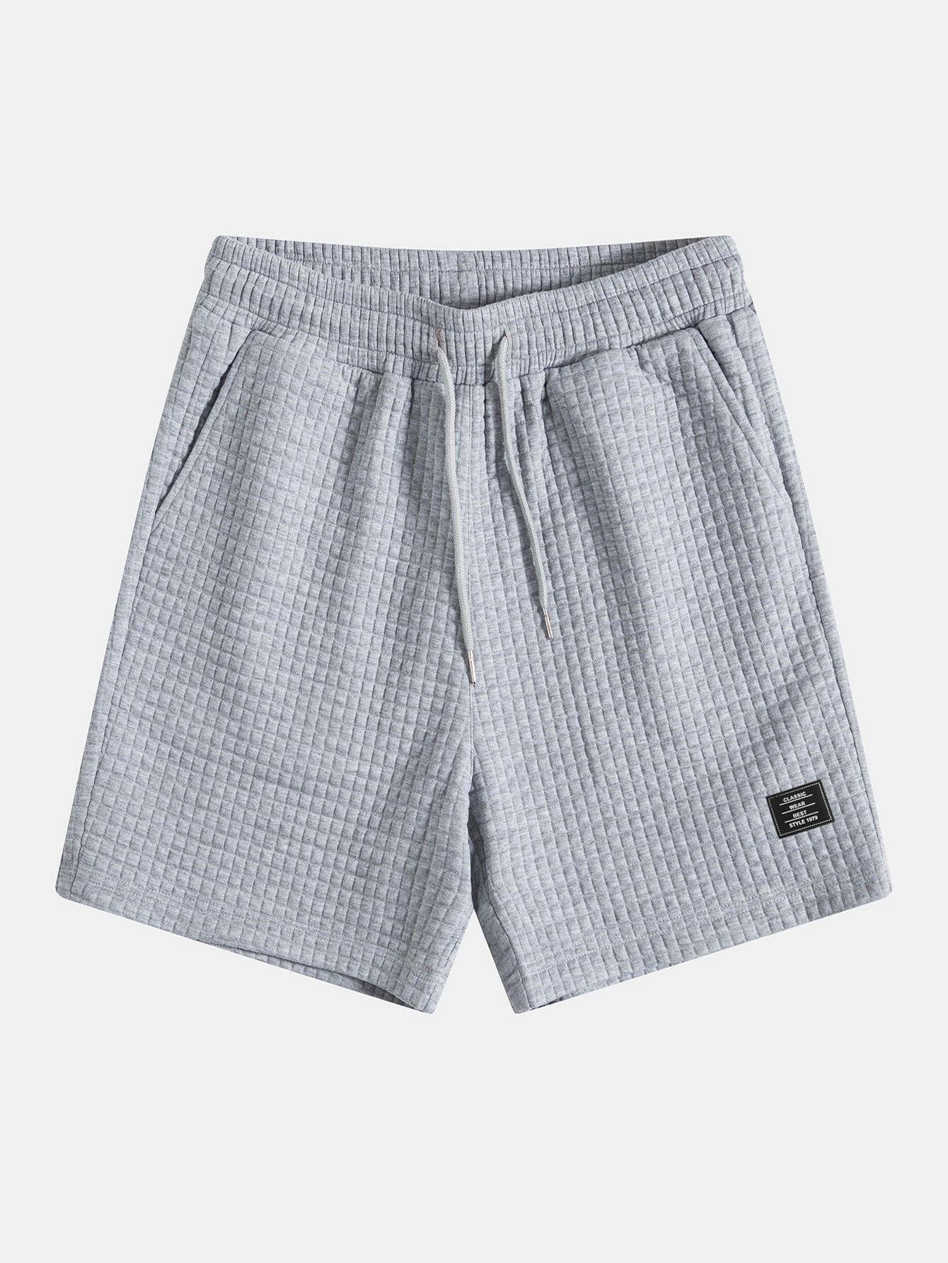 Waffle Sleeveless Hooded T-Shirt With Kangaroo Pocket & Shorts