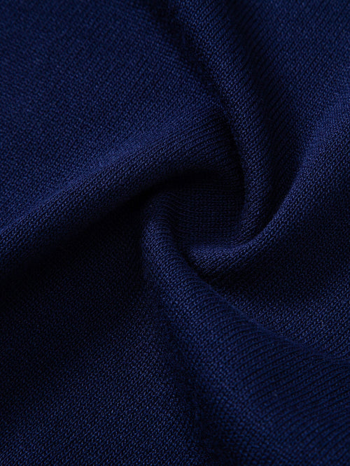 Textured Color Block Knit Polo & Slim Fit Tapered Trousers