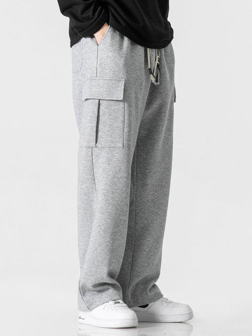 Relax Fit Long Sleeve 2 In 1 Waffle T-Shirt & Relax Fit Straight Leg Jersey Cargo Pants