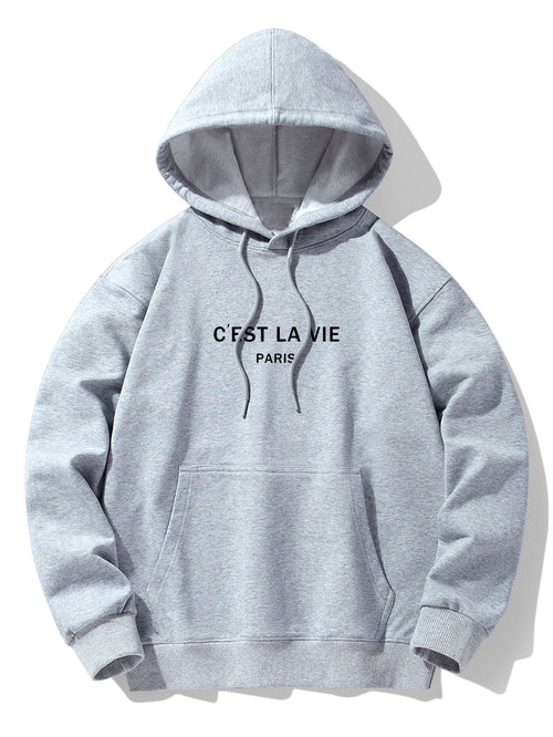 Paris Print Cotton Blend Hoodie & Jogger Pants