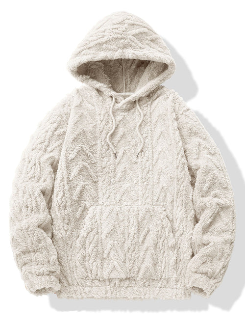Geometric Jacquard Teddy Hoodie & Jogging Pants